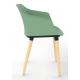 Cashew One Piece Moulded Chair with Wooden Legs