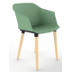 Cashew One Piece Moulded Chair with Wooden Legs