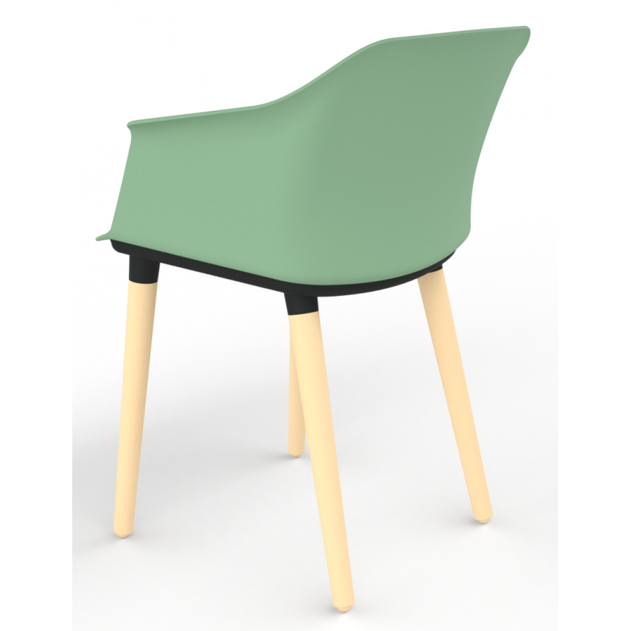 Cashew One Piece Moulded Chair with Wooden Legs