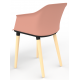 Cashew One Piece Moulded Chair with Wooden Legs and Upholstered Seat