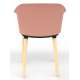 Cashew One Piece Moulded Chair with Wooden Legs and Upholstered Seat