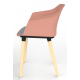 Cashew One Piece Moulded Chair with Wooden Legs and Upholstered Seat