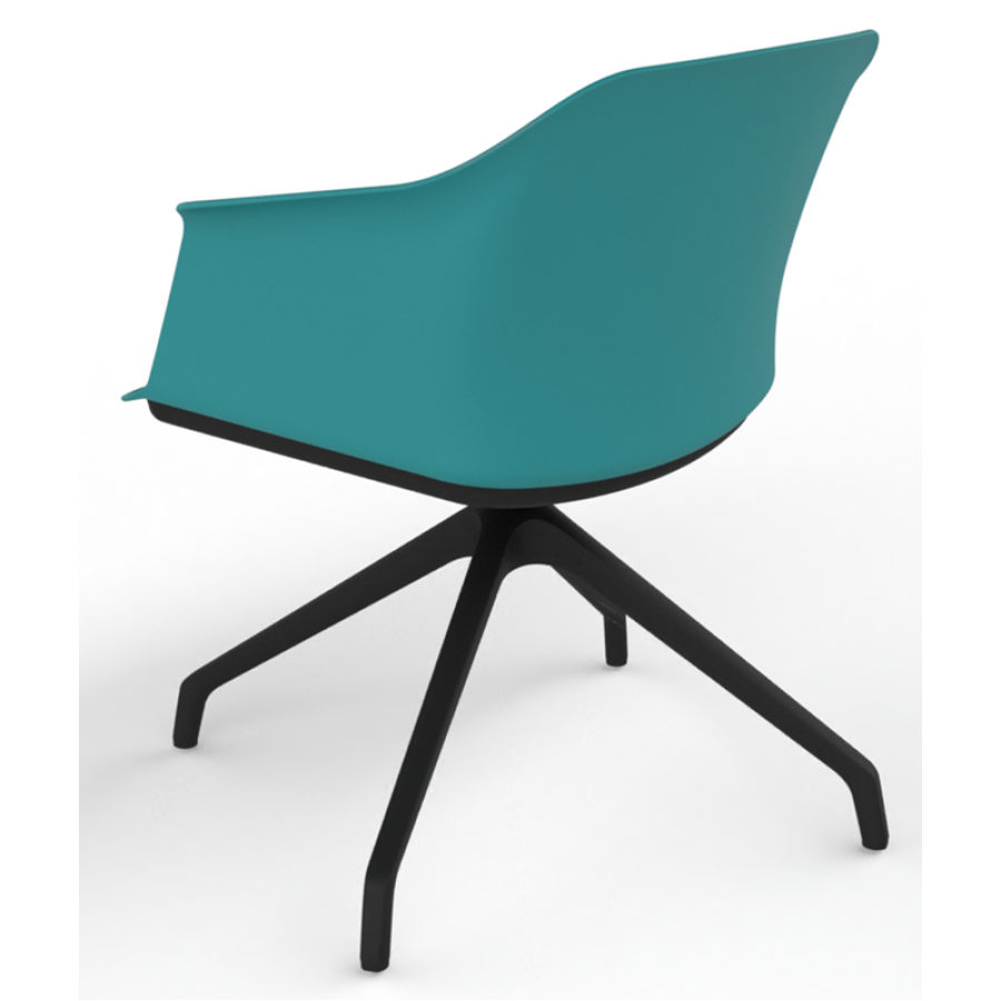 Cashew One Piece Moulded Chair with Black Pyramid Base