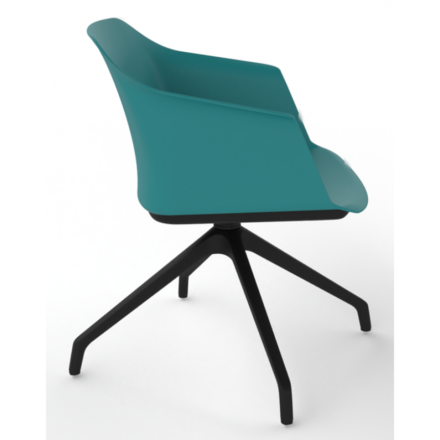 Cashew One Piece Moulded Chair with Black Pyramid Base