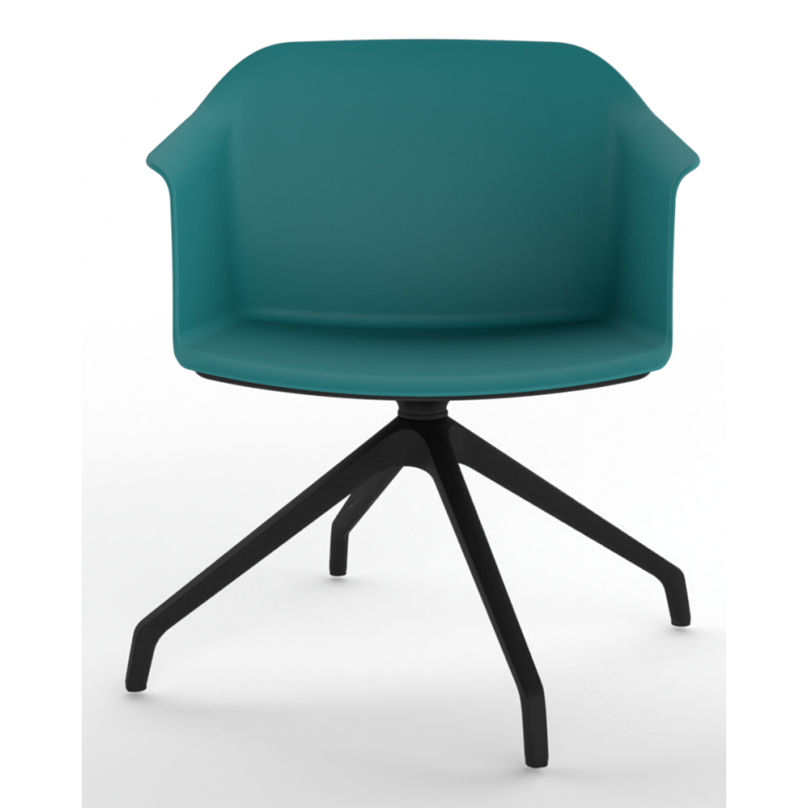 Cashew One Piece Moulded Chair with Black Pyramid Base