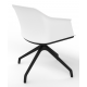 Cashew One Piece Moulded Chair with Black Pyramid Base and Upholstered Seat