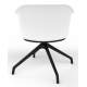 Cashew One Piece Moulded Chair with Black Pyramid Base and Upholstered Seat