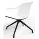 Cashew One Piece Moulded Chair with Black Pyramid Base and Upholstered Seat