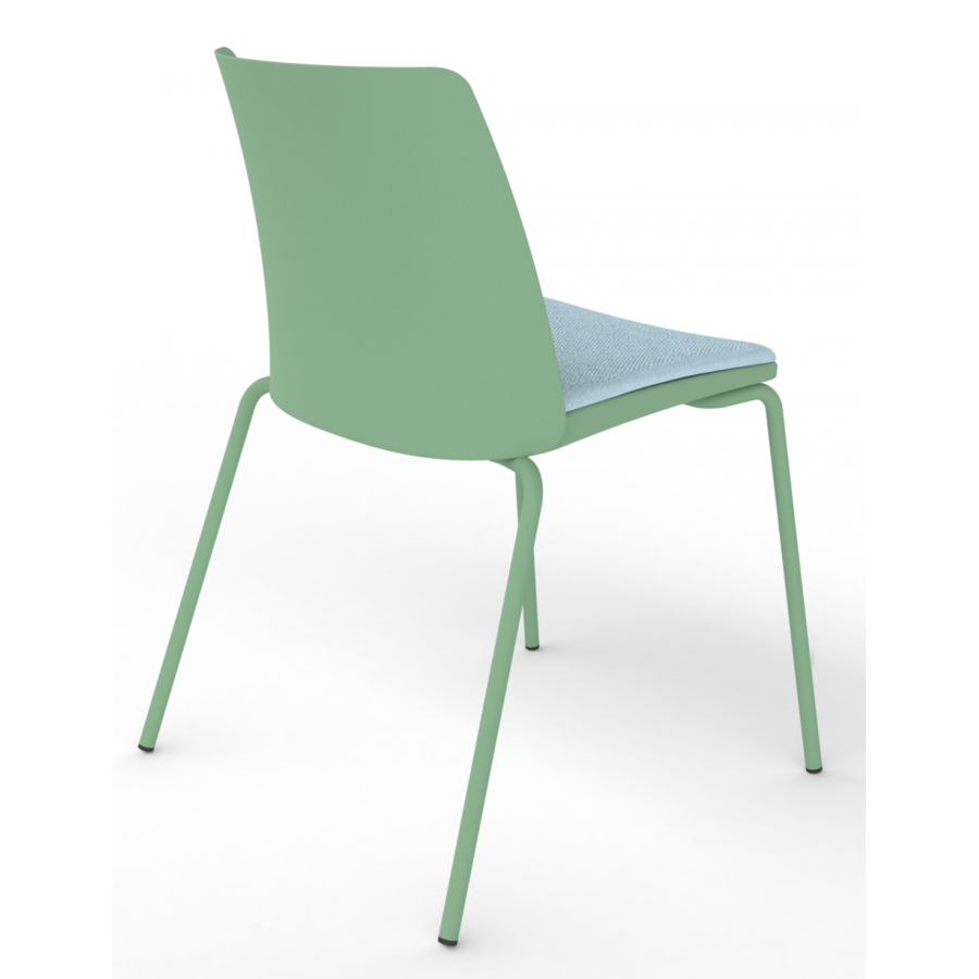 Melba Polypropylene Shell 4 Leg Frame Chair with Upholstered Seat