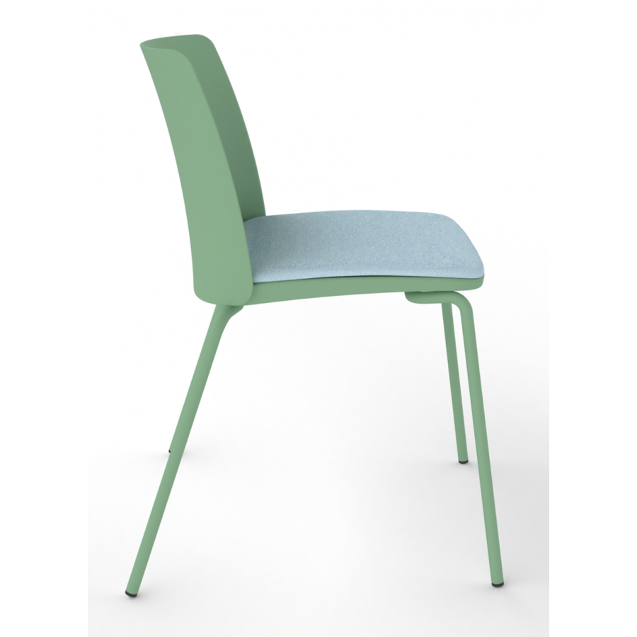 Melba Polypropylene Shell 4 Leg Frame Chair with Upholstered Seat