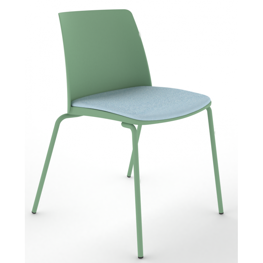 Melba Polypropylene Shell 4 Leg Frame Chair with Upholstered Seat