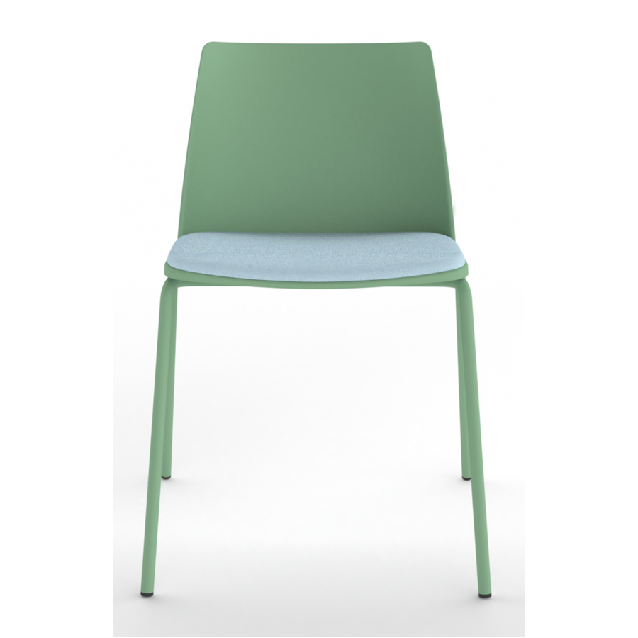 Melba Polypropylene Shell 4 Leg Frame Chair with Upholstered Seat