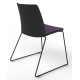 Melba Polypropylene Shell Skid Frame Chair with Upholstered Seat