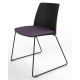 Melba Polypropylene Shell Skid Frame Chair with Upholstered Seat