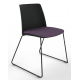 Melba Polypropylene Shell Skid Frame Chair with Upholstered Seat