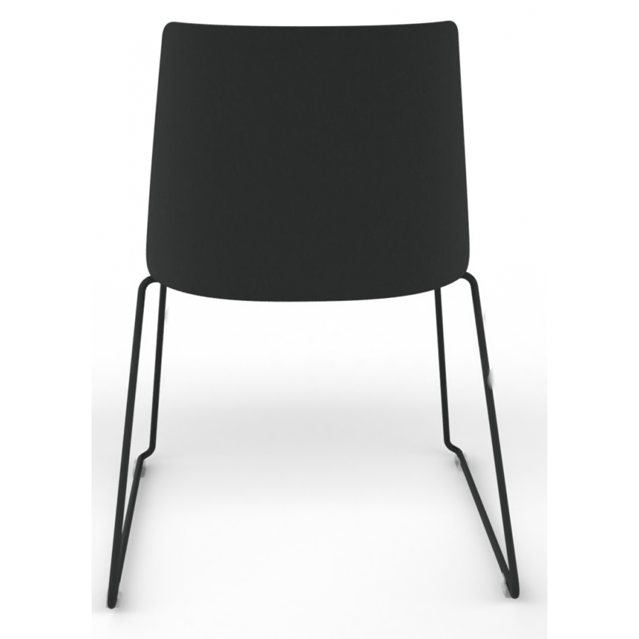 Melba Polypropylene Shell Skid Frame Chair with Upholstered Seat