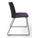 Melba Polypropylene Shell Skid Frame Chair with Upholstered Seat