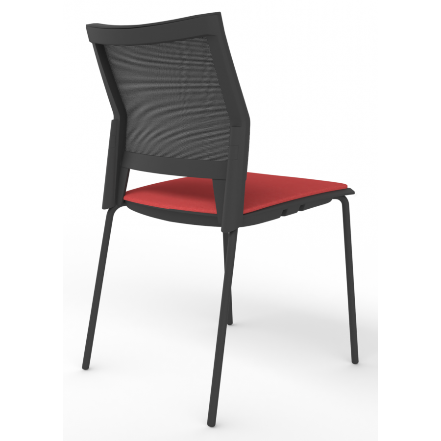 Melona Black Mesh Back 4-Leg Chair