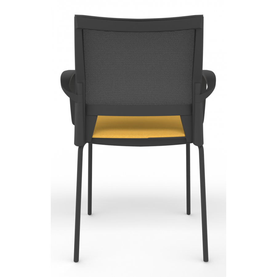 Melona Black Mesh Back 4-Leg Chair