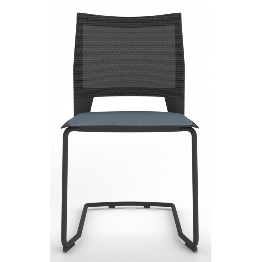 Melona Black Mesh Back Cantilever Chair