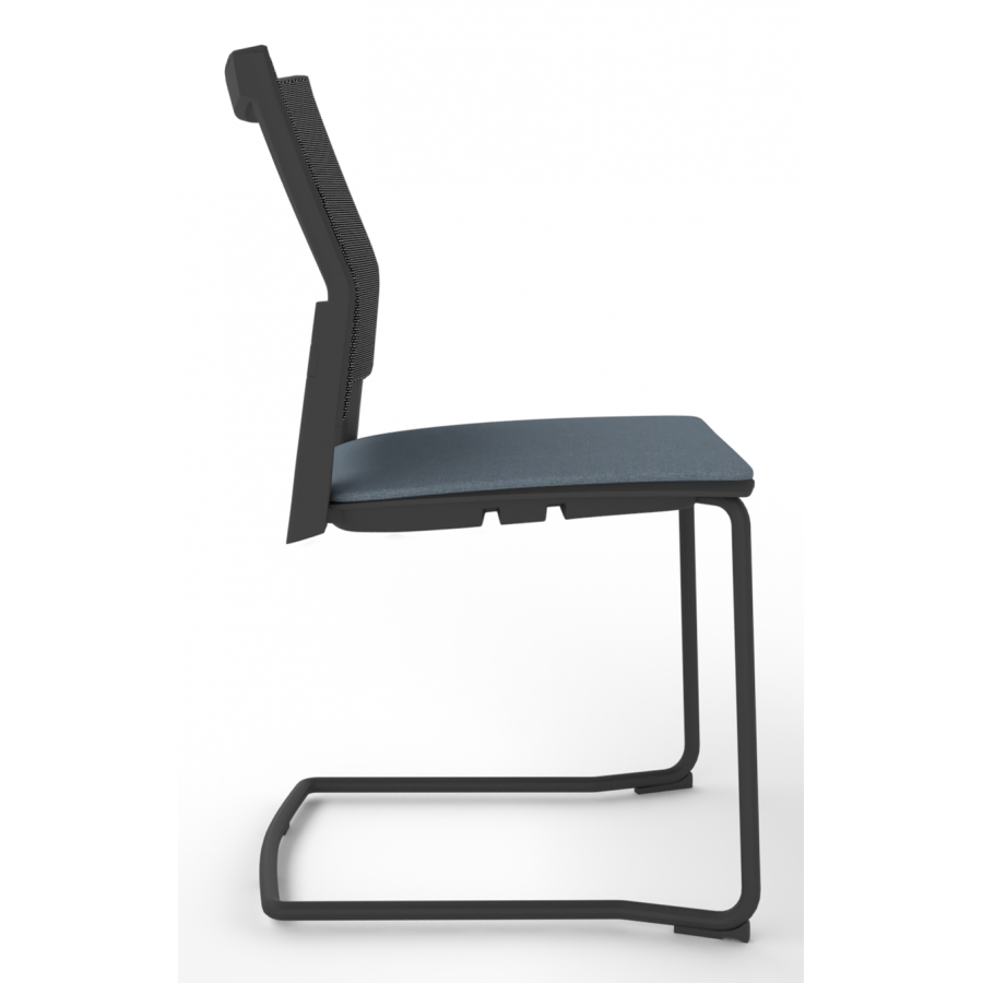 Melona Black Mesh Back Cantilever Chair