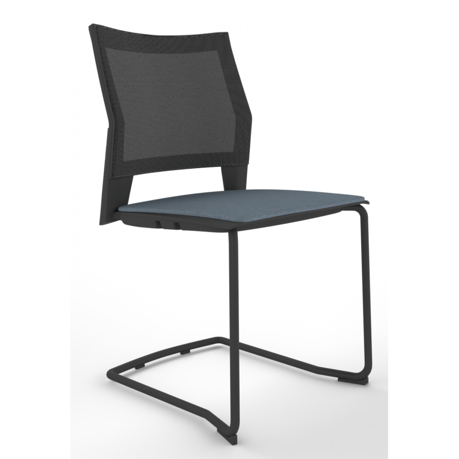 Melona Black Mesh Back Cantilever Chair