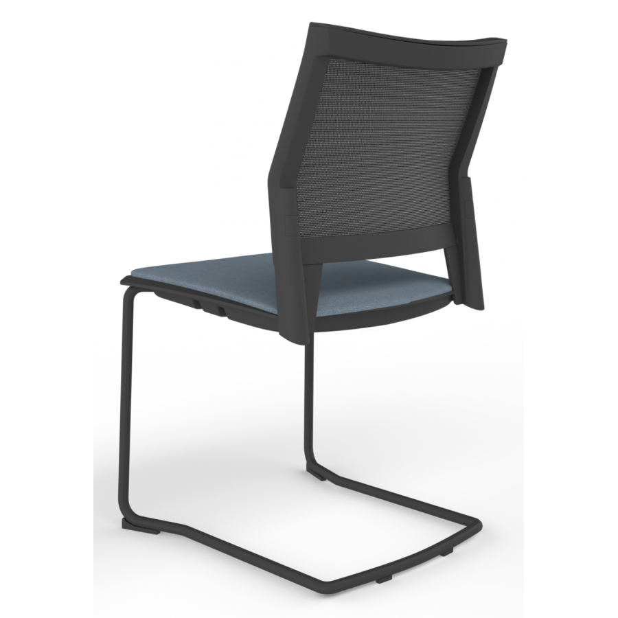 Melona Black Mesh Back Cantilever Chair