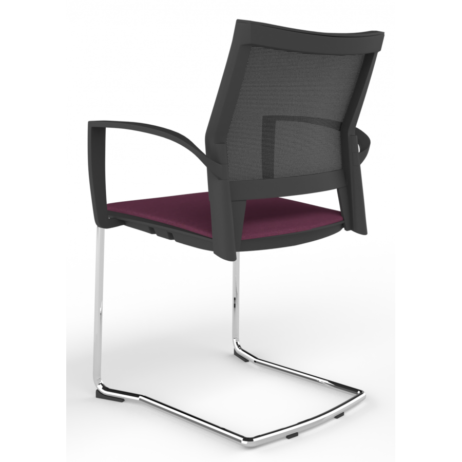 Melona Black Mesh Back Cantilever Chair