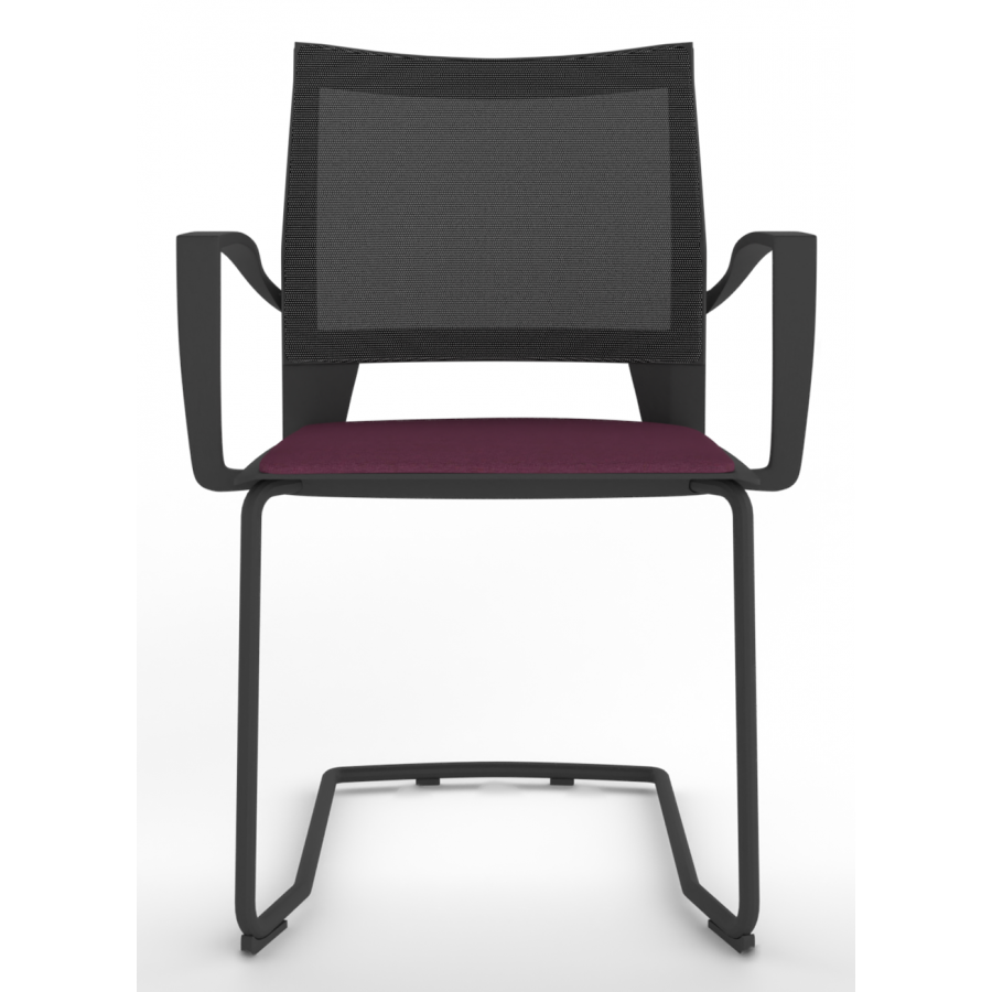 Melona Black Mesh Back Cantilever Chair