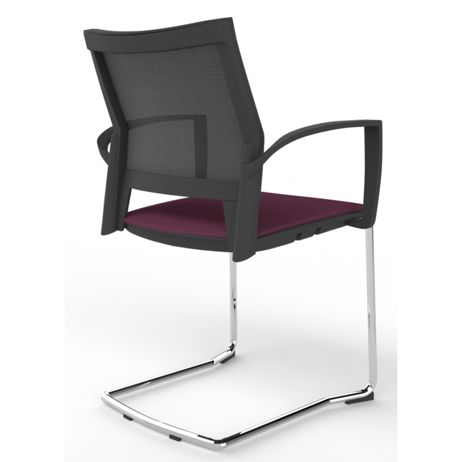 Melona Black Mesh Back Cantilever Chair