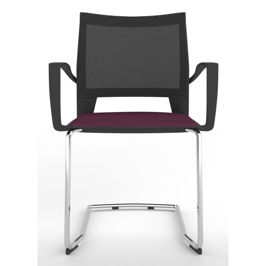 Melona Black Mesh Back Cantilever Chair