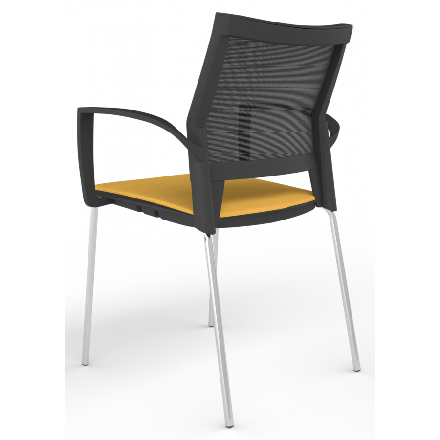 Melona Black Mesh Back 4-Leg Chair