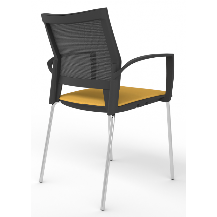 Melona Black Mesh Back 4-Leg Chair