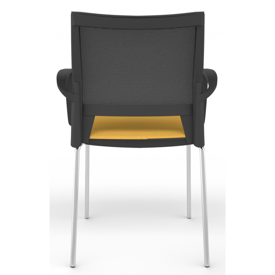 Melona Black Mesh Back 4-Leg Chair