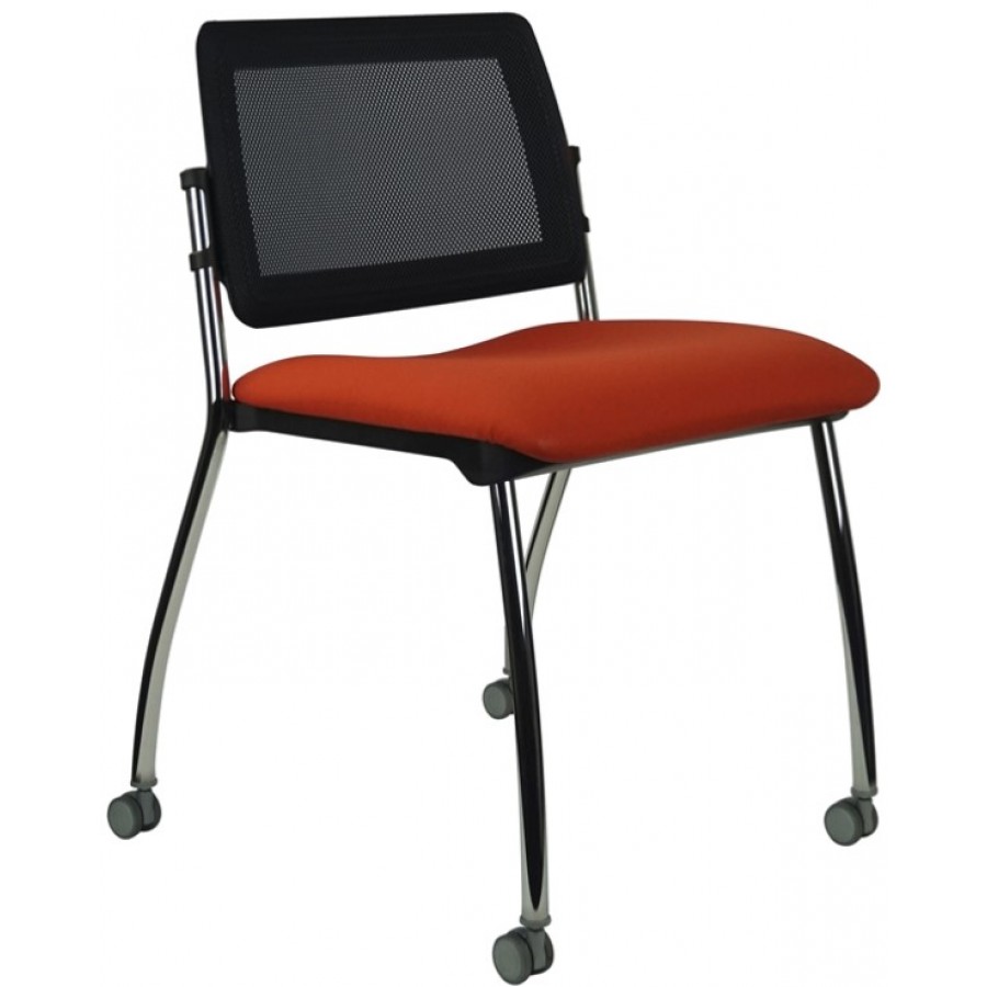 Mars Mesh Mobile Visitor Chair with Castors