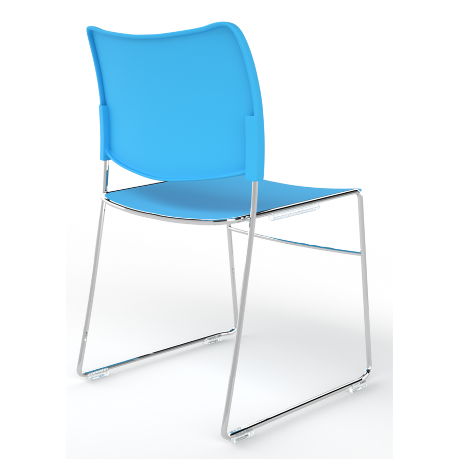 Nectar Plastic Seat And Back Skid Frame Stacking Chair