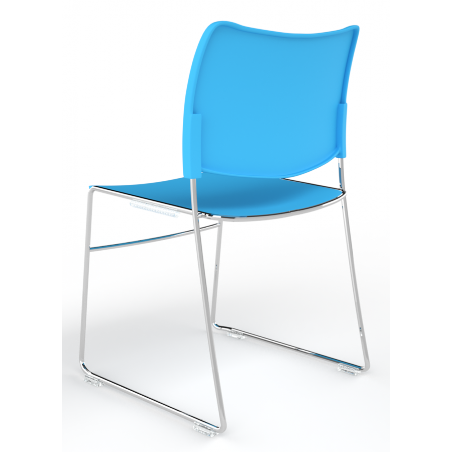 Nectar Plastic Seat And Back Skid Frame Stacking Chair