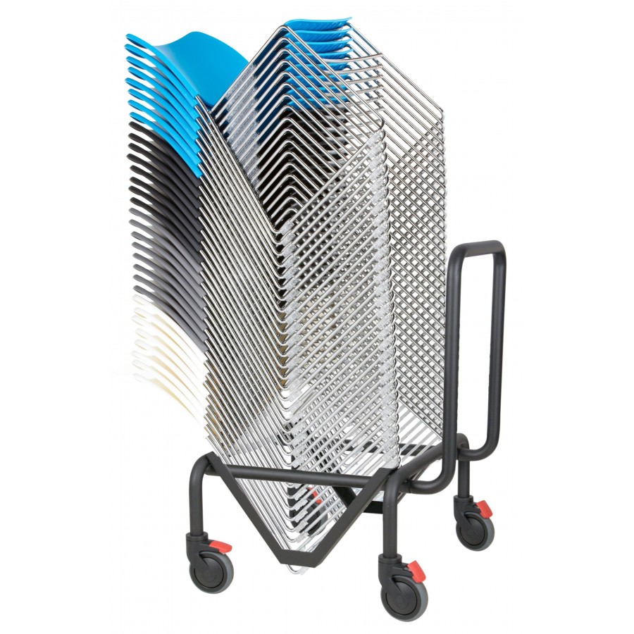 Nectar Plastic Seat And Back Skid Frame Stacking Chair