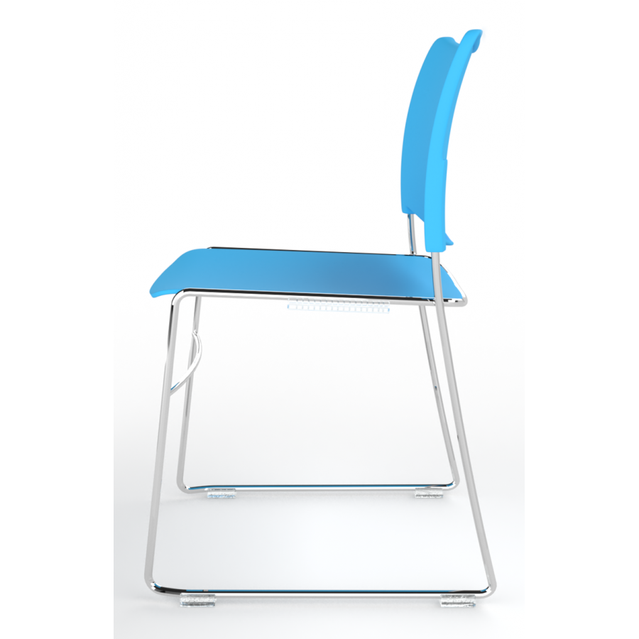 Nectar Plastic Seat And Back Skid Frame Stacking Chair