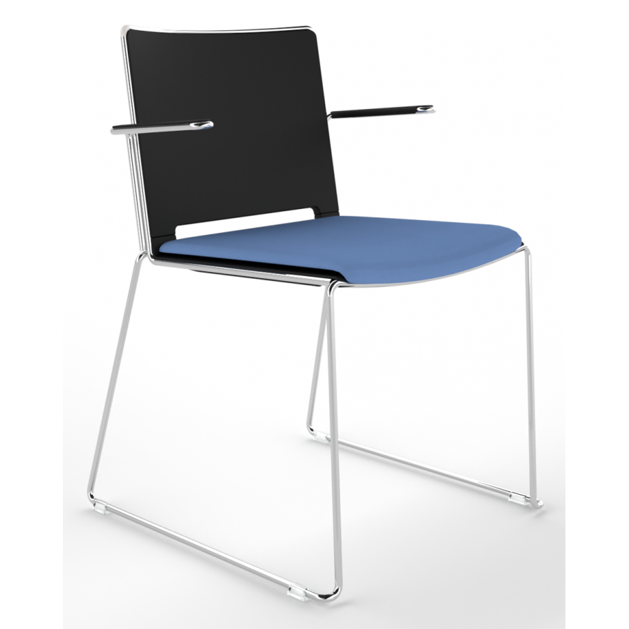 Tango Upholstered Seat and Plastic Back Stacking Chair