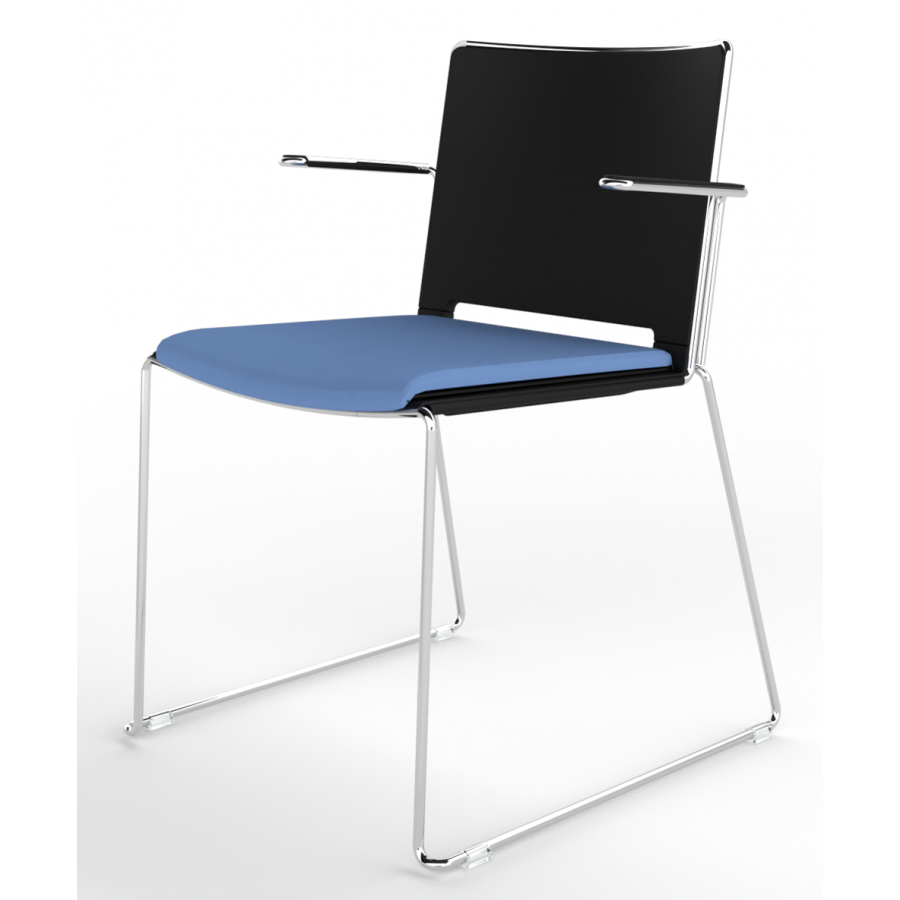 Tango Upholstered Seat and Plastic Back Stacking Chair