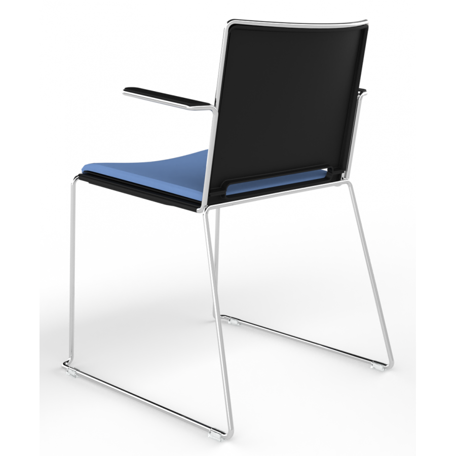 Tango Upholstered Seat and Plastic Back Stacking Chair