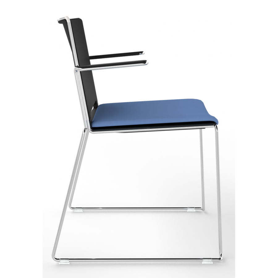 Tango Upholstered Seat and Plastic Back Stacking Chair