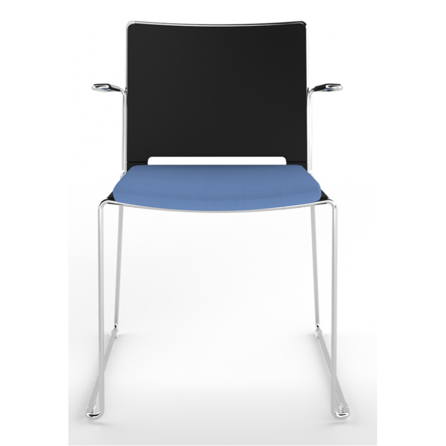 Tango Upholstered Seat and Plastic Back Stacking Chair