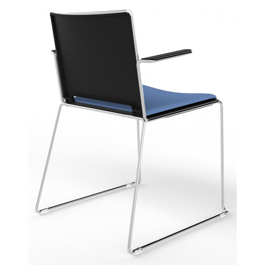 Tango Upholstered Seat and Plastic Back Stacking Chair