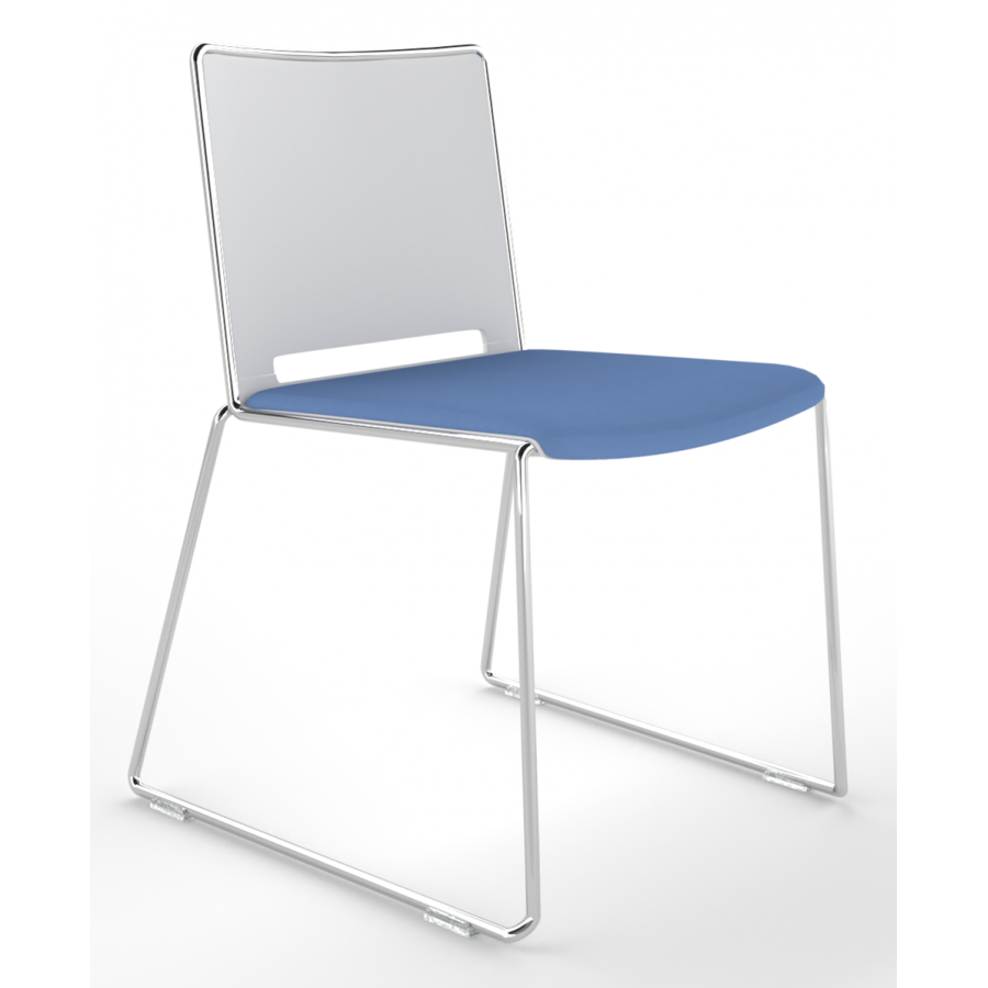 Tango Upholstered Seat and Plastic Back Stacking Chair