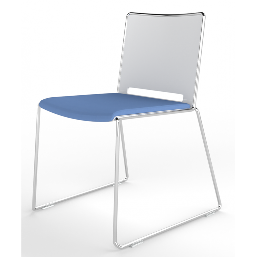 Tango Upholstered Seat and Plastic Back Stacking Chair