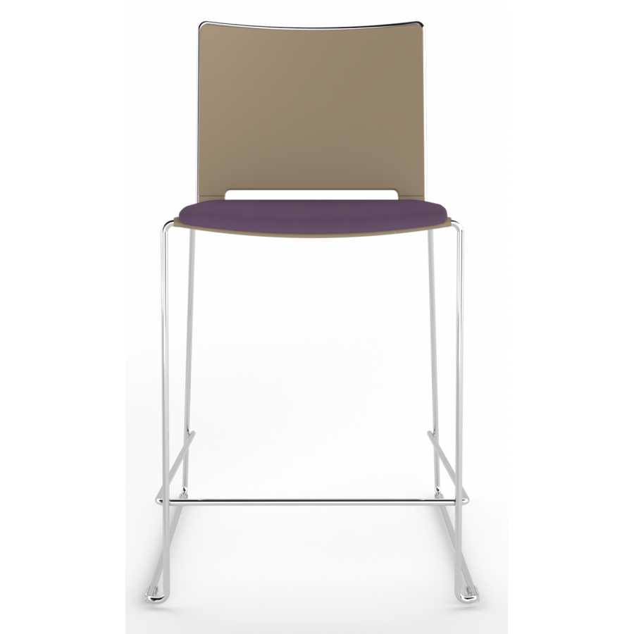 Tango Upholstered Seat and Plastic Back Stacking High Stool