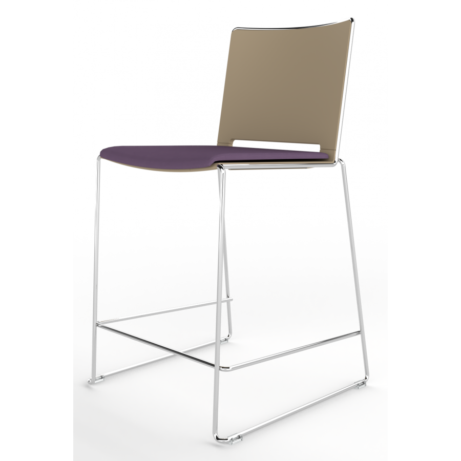 Tango Upholstered Seat and Plastic Back Stacking High Stool