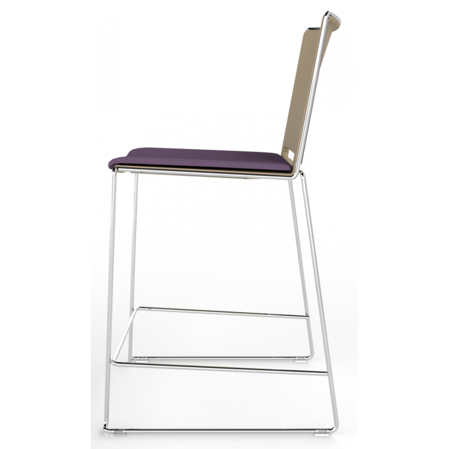 Tango Upholstered Seat and Plastic Back Stacking High Stool